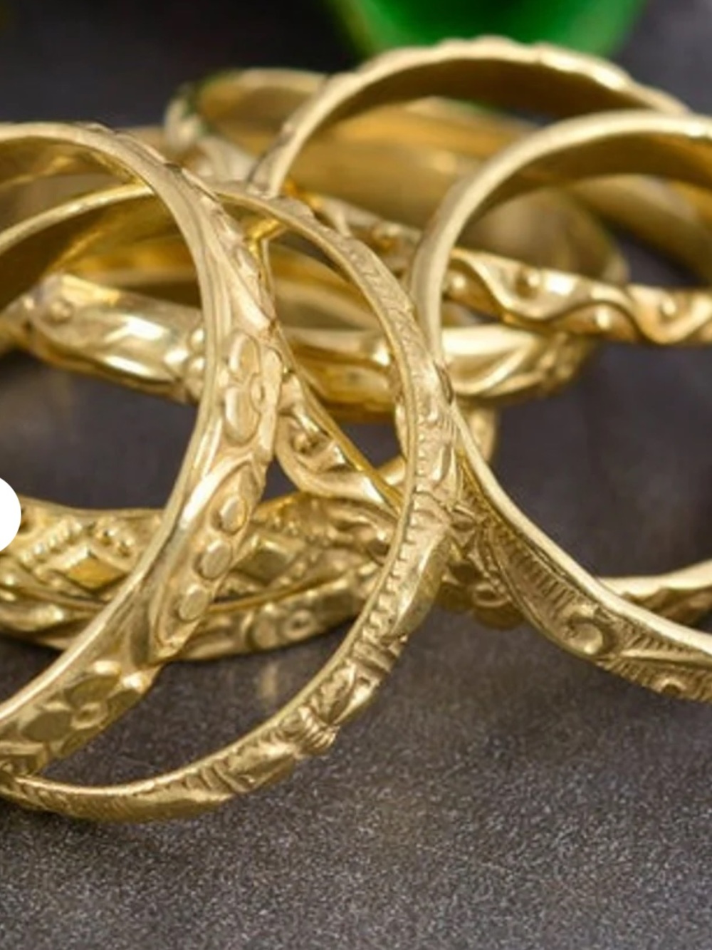 Handmade Solid Brass 8 Stackable Rings set: Fidget Anniversary Ring size 8 - Picture 3 of 5
